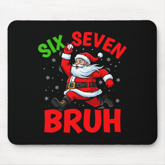 67 Meme Six Seven Bruh Santa Baseball Funny Christ Mouse Mat (Front)