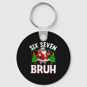 67 Meme Six Seven Bruh Santa Funny Christmas Kids Key Ring