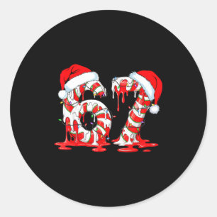 67 Meme Six Seven Candy Canes Drip Christmas Pajam Classic Round Sticker