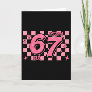 67 Meme Six Seven Checkered  Card