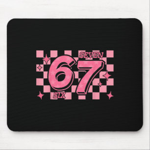 67 Meme Six Seven Checkered Mouse Mat