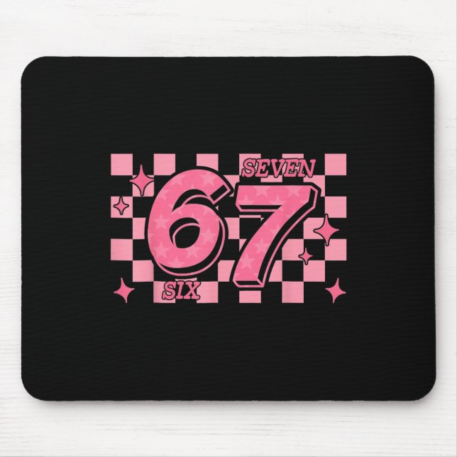 67 Meme Six Seven Checkered  Mouse Mat (Front)