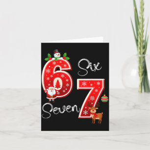 67 Meme Six Seven Christmas Pajamas For Women Men Card