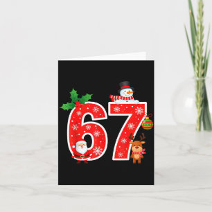 67 Meme Six Seven Christmas Pajamas For Women Men Card