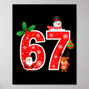 67 Meme Six Seven Christmas Pajamas For Women Men  Poster