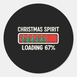 67 Meme Six Seven Christmas Spirit Loading Gen Z A Classic Round Sticker