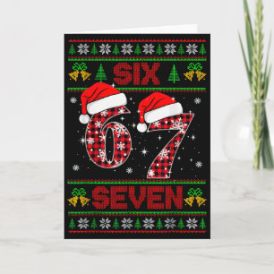 67 Meme Six Seven Christmas Ugly Sweater For Kids Card