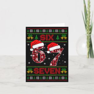 67 Meme Six Seven Christmas Ugly Sweater For Kids  Card