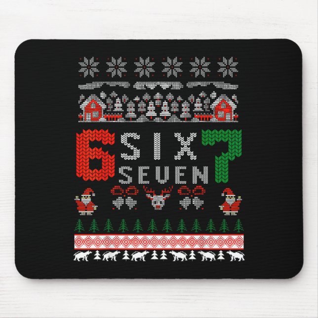 67 Meme Six Seven Christmas Ugly Sweater For Kids  Mouse Mat (Front)