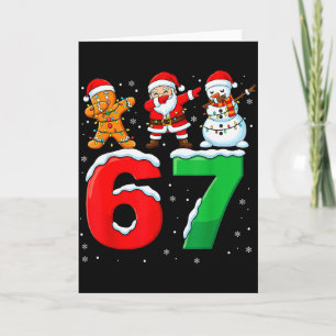 67 Meme Six Seven Dabbing Santa 6 7 Funny Christma Card