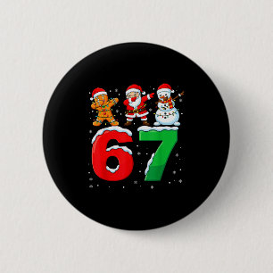 67 Meme Six Seven Dabbing Santa 6 7 Funny Christma Cm Round Badge