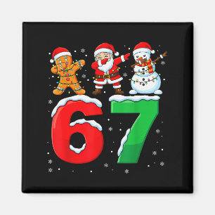 67 Meme Six Seven Dabbing Santa 6 7 Funny Christma Magnet
