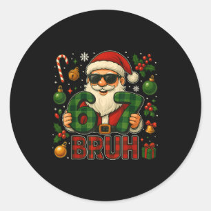 67 Meme Six Seven For Kids Men Boys Girls Bruh Chr Classic Round Sticker