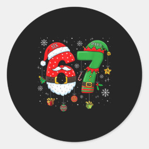 67 Meme Six Seven For Kids Women Men Boys Girls Ch Classic Round Sticker