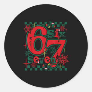 67 Meme Six Seven For Kids Women Men Boys Girls Ch Classic Round Sticker