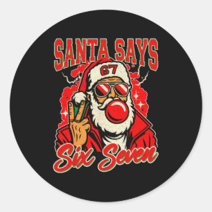 67 Meme Six Seven For Kids Women Men Boys Girls Ch Classic Round Sticker