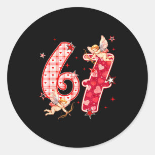67 Meme Six Seven For Kids Women Men Boys Girls Va Classic Round Sticker