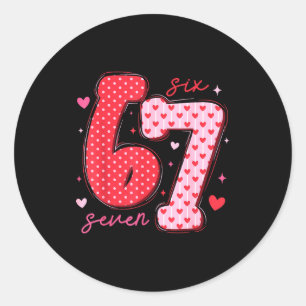 67 Meme Six Seven For Kids Women Men Boys Girls Va Classic Round Sticker