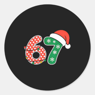 67 Meme Six Seven Funny Christmas 6 7 Meme Men Wom Classic Round Sticker