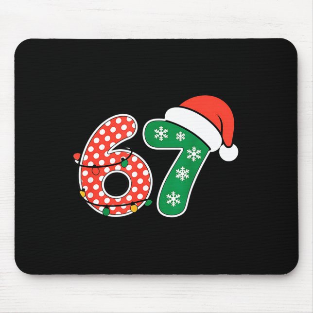 67 Meme Six Seven Funny Christmas 6 7 Meme Men Wom Mouse Mat (Front)