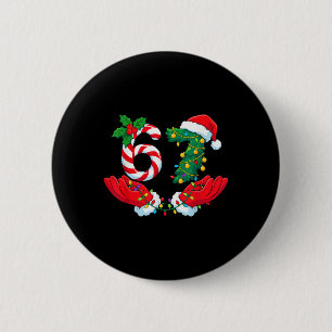 67 Meme Six Seven Funny Christmas Meme Slang Men W 6 Cm Round Badge