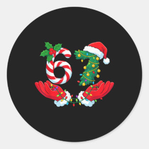 67 Meme Six Seven Funny Christmas Meme Slang Men W Classic Round Sticker