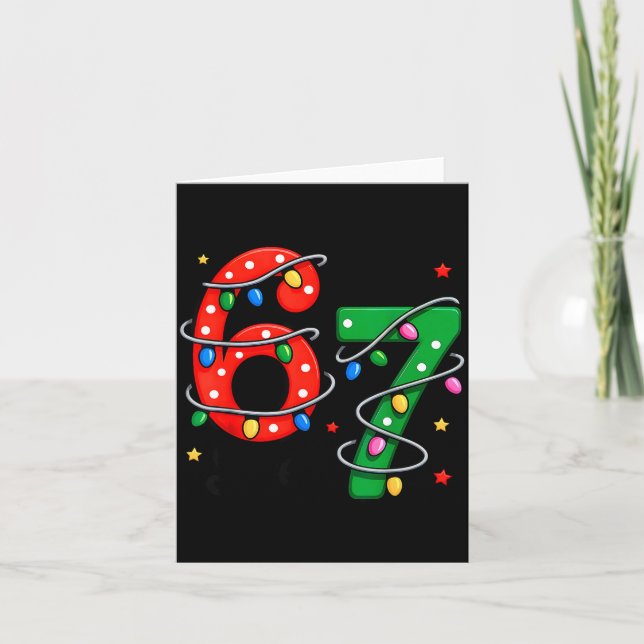 67 Meme Six Seven Funny Christmas Pajamas Boys Gir Card (Front)