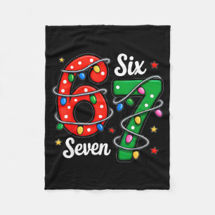 67 Meme Six Seven Funny Christmas Pajamas Boys Gir Fleece Blanket