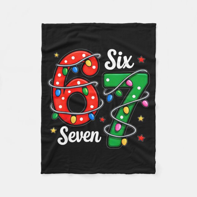 67 Meme Six Seven Funny Christmas Pajamas Boys Gir Fleece Blanket (Front)