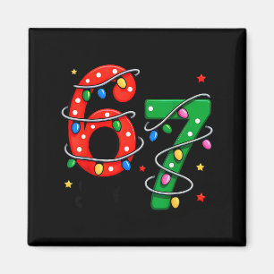 67 Meme Six Seven Funny Christmas Pajamas Boys Gir Magnet