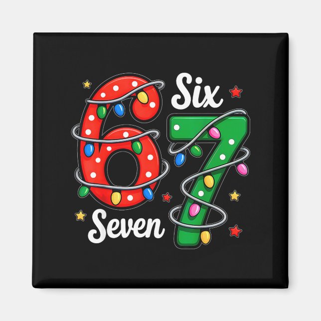 67 Meme Six Seven Funny Christmas Pajamas Boys Gir Magnet (Front)