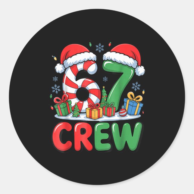 67 Meme Six Seven Funny Christmas Women Men Boys G Classic Round Sticker (Front)