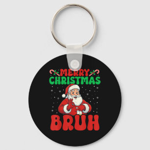 67 Meme Six Seven Funny Merry Christmas Bruh Santa Key Ring