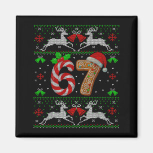 67 Meme Six Seven Funny Ugly Christmas Xmas Sweate Magnet