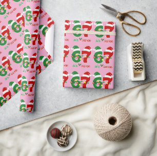 67 Meme Six Seven Gen Alpha Christmas Wrapping Paper
