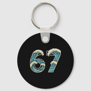67 Meme Six Seven Gen Alpha Slang Wave Surfing Wat Key Ring