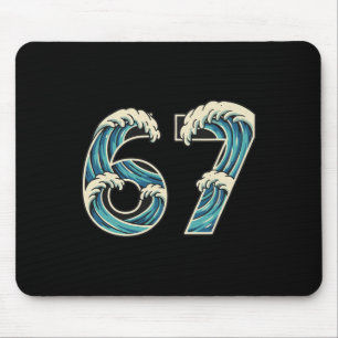 67 Meme Six Seven Gen Alpha Slang Wave Surfing Wat Mouse Mat