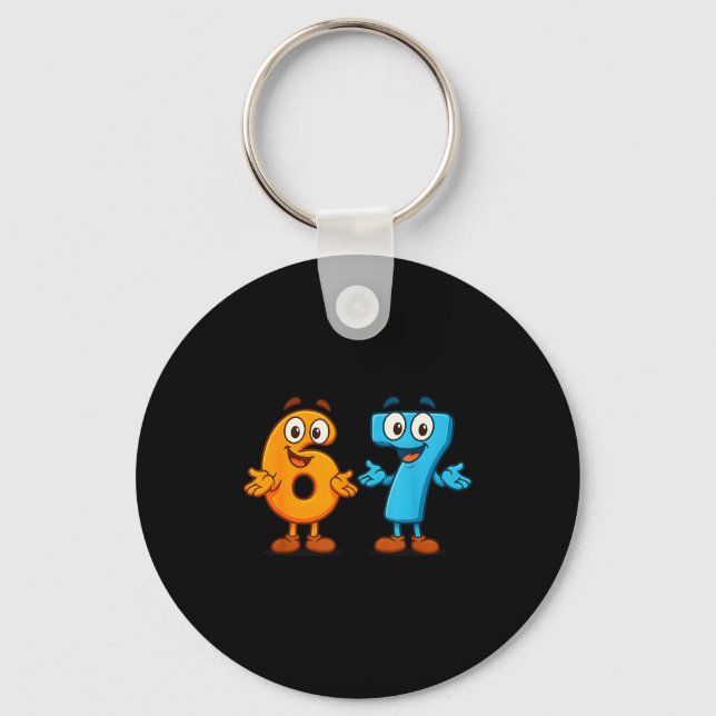 67 Meme Six Seven Kids Number Blocks Math Teacher  Key Ring (Front)