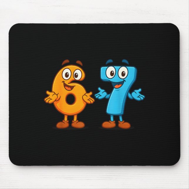 67 Meme Six Seven Kids Number Blocks Math Teacher  Mouse Mat (Front)