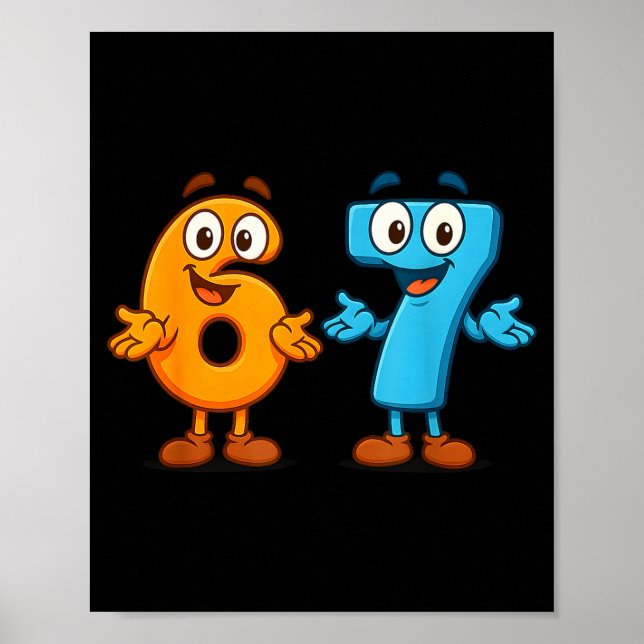 67 Meme Six Seven Kids Number Blocks Math Teacher  Poster (Front)