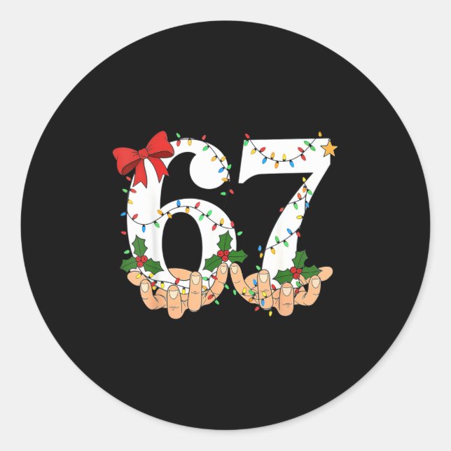 67 Meme Six Seven Kids Women Men Boys Girls Christ Classic Round Sticker (Front)