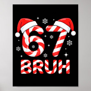 67 Meme Six Seven Memes Candy Cane Christmas Boys Poster