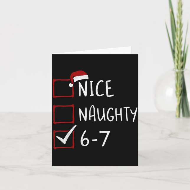 67 Meme Six Seven Men Boys Christmas 6-7 Meme Nice Card (Front)