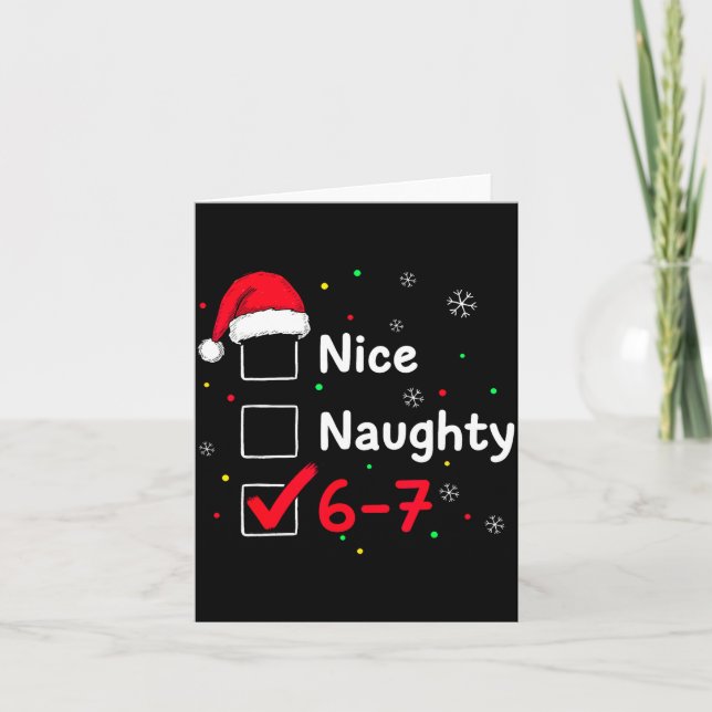 67 Meme Six Seven Men Boys Christmas 6-7 Meme Nice Card (Front)
