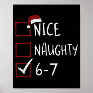67 Meme Six Seven Men Boys Christmas 6-7 Meme Nice Poster