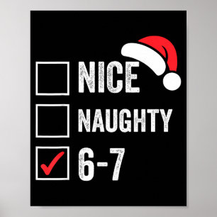 67 Meme Six Seven Nice Naughty Christmas For Men W Poster