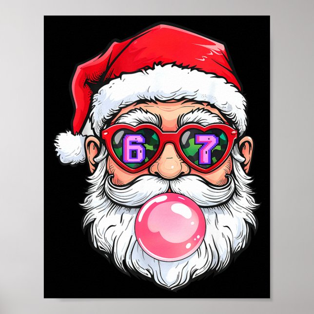 67 Meme Six Seven Number 6-7 6 7 Funny Santa Xmas  Poster (Front)