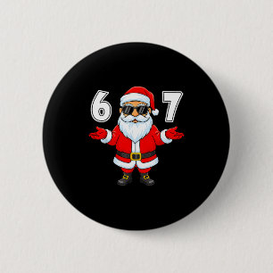 67 Meme Six Seven Number 6 7 Funny Santa Xmas Chri 6 Cm Round Badge