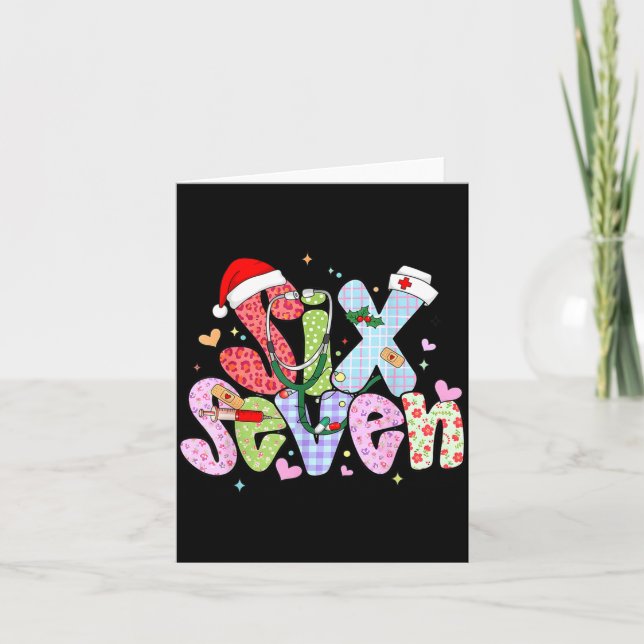67 Meme Six Seven Nurse Christmas Funny Nursing Wo Card (Front)