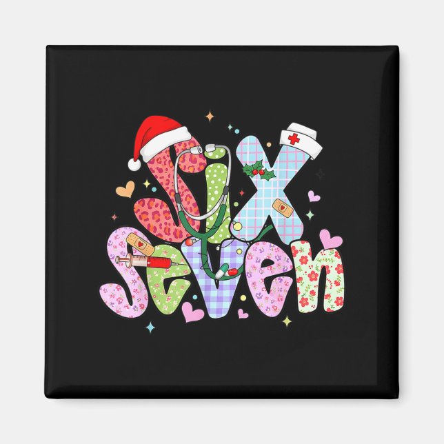 67 Meme Six Seven Nurse Christmas Funny Nursing Wo Magnet (Front)